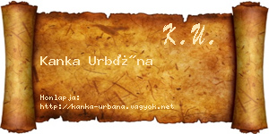Kanka Urbána névjegykártya